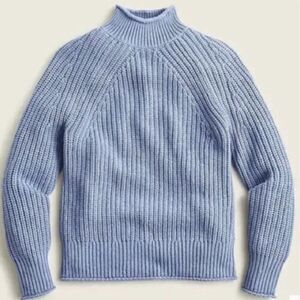 J. Crew Women’s Relaxed Rollneck Sweater Beachside Blue Small